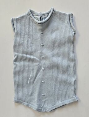 Feltman Brothers Light Blue Ribbed Baby Onesie Romper 9m